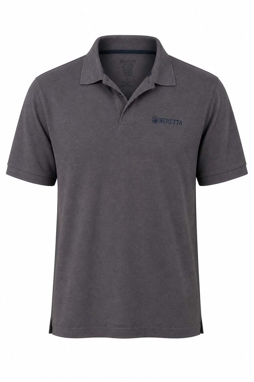 Beretta Men's Corporate Embroidered Logo Polo Shirt Grey #1377